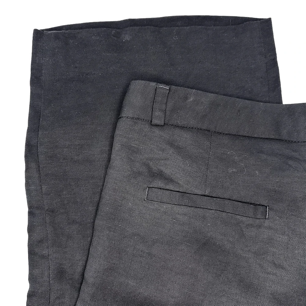 BANANA REPUBLIC Chic Linen Blend Wide Leg Dress‎ Pant Trouser • 4 • black